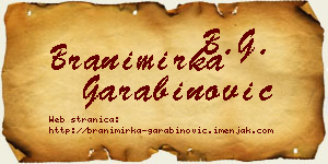 Branimirka Garabinović vizit kartica